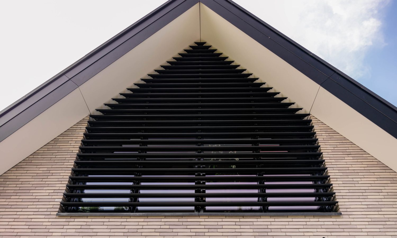 Detailfoto van antraciet zwarte kozijnen (RAL 9021) in combinatie met natuurlijke houtkleur gevel, Holtkamp Bouw